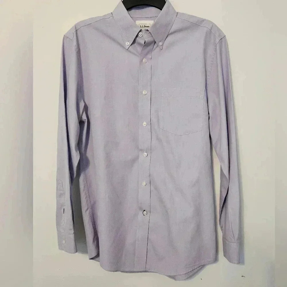 LL BEAN Trim Fit Small Wrinkle Free 100 Cotton EUC